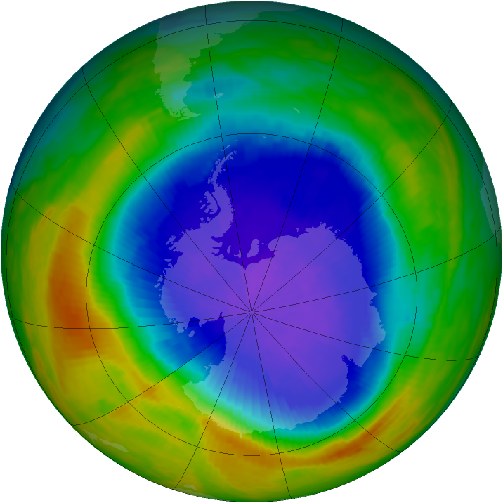Antarctic ozone map for 17 October 1987